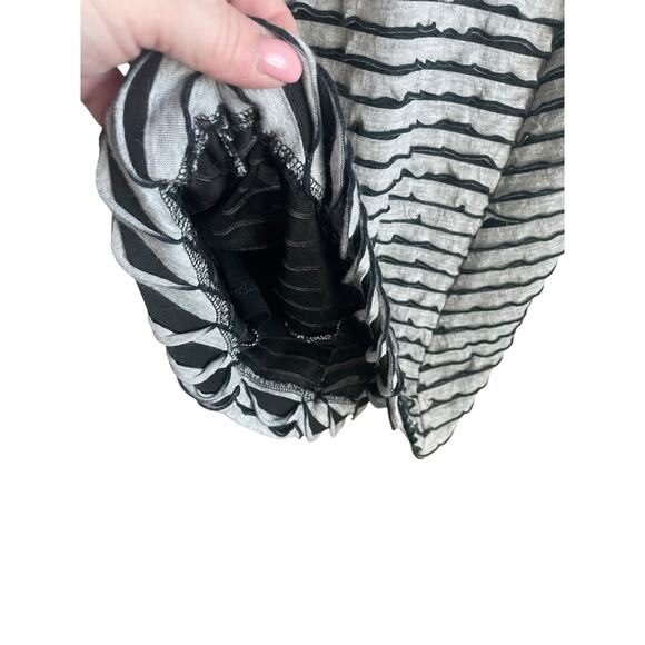 Nicole Miller Mini Dress Women M‎ Gray Black Ripple Bodycon Rave Y2K Retro Club - Picture 6 of 12